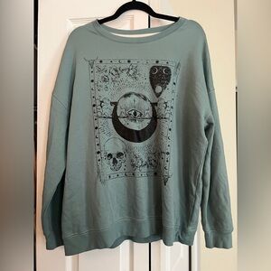Zoe + Liv Heather Green Lightweight Sweatshirt